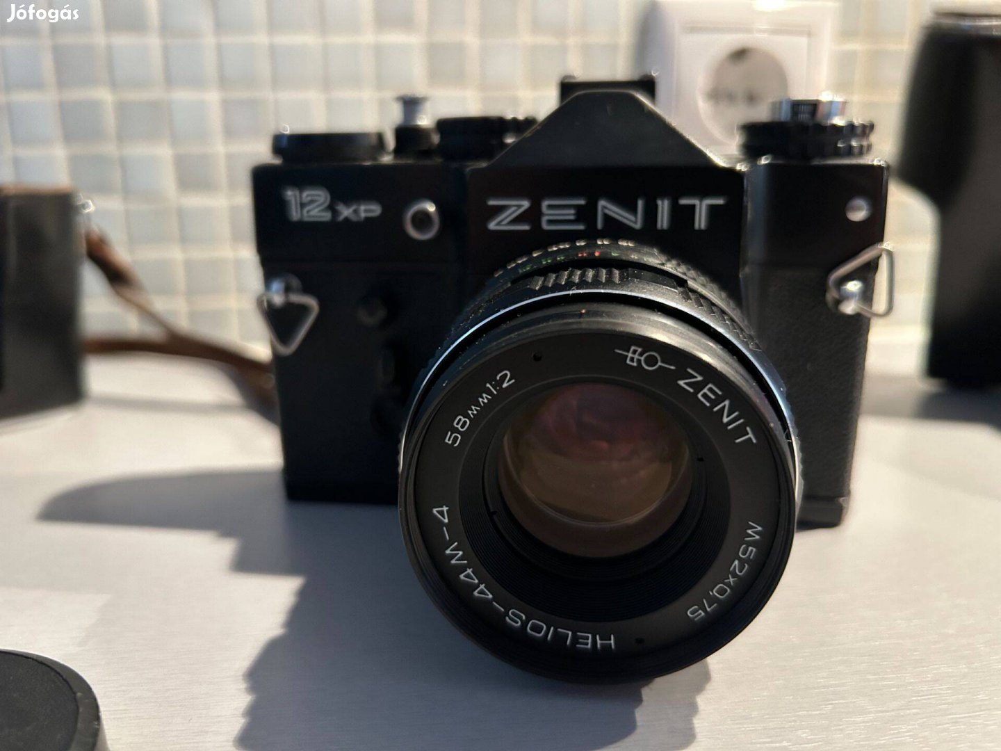 Eladó Zenit 12 xp kamera Helios 58mm objektív Vivitar vaku