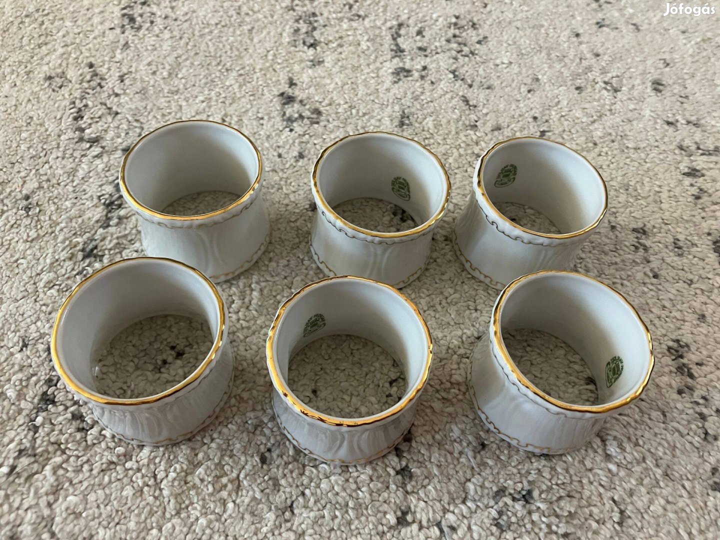 Eladó Zsolnay Tollazott arany porcelán szalvétagyűrű - 6 darab