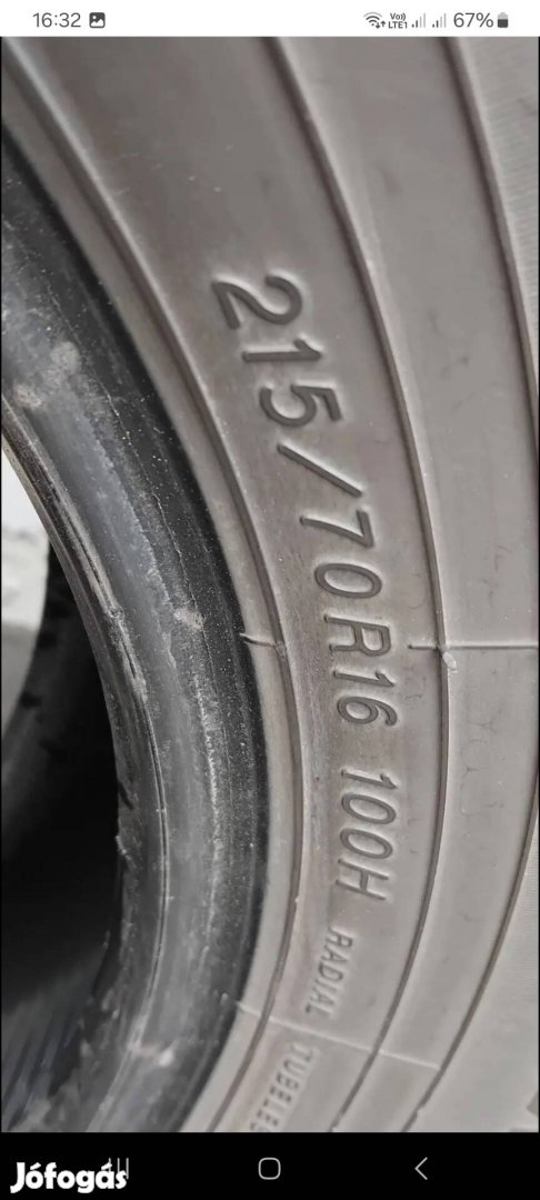 Eladó  4db Párban Yokohama 215/70 16 os Méretben Nyári gumi 