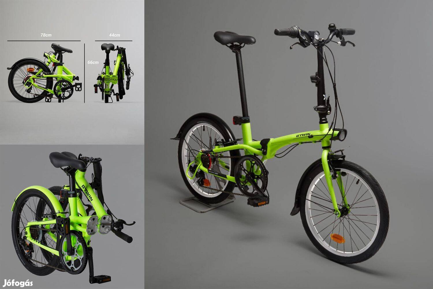 Eladó: Btwin Tilt500 összecsukható 20" alu vázas kerékpár