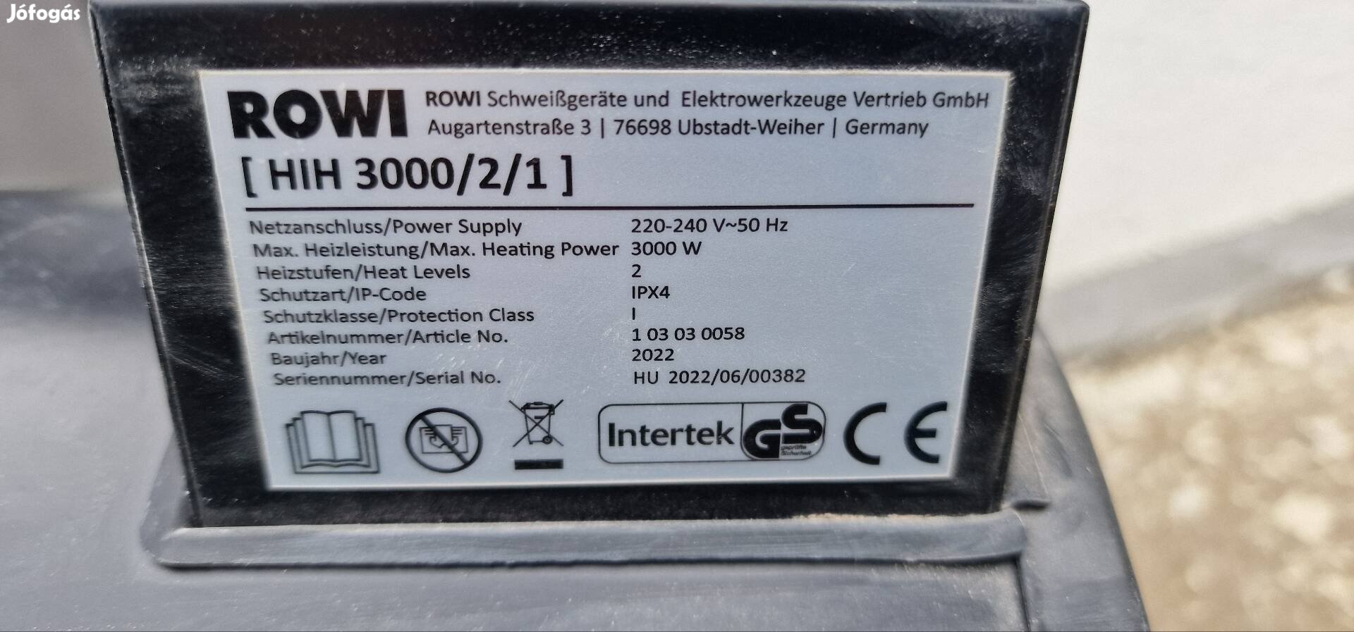 Eladó, ipari 3kw 220v elektromos futőegység.