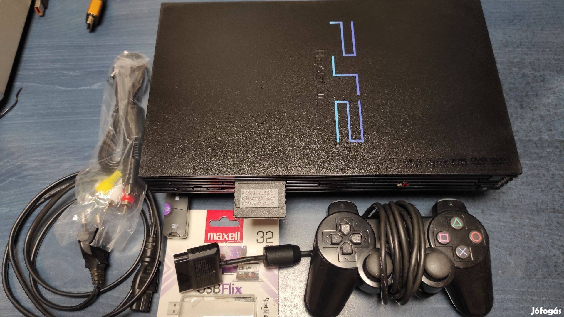 Eladó a képeken látható Sony Playstation 2 FAT több ezer játékkal