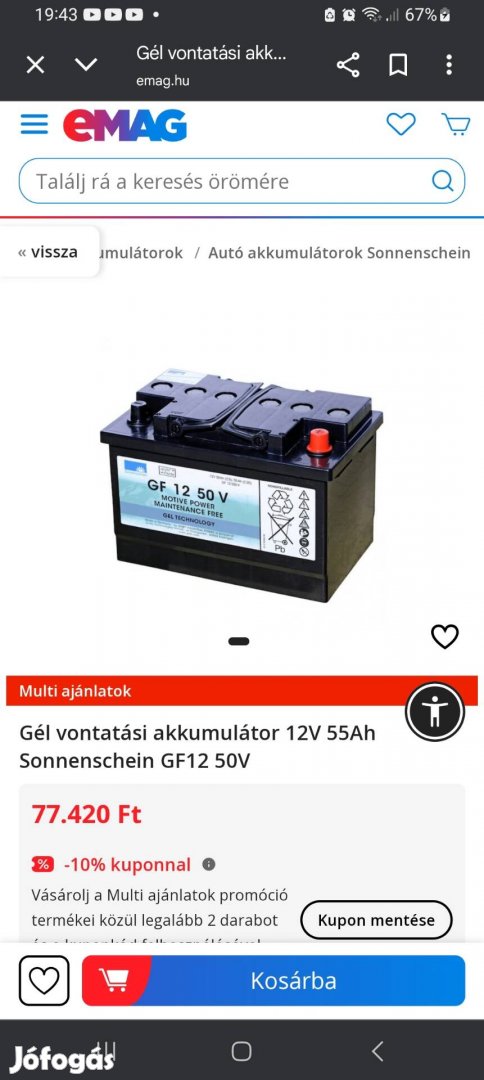 Eladó akkumlátorok 12v 50-55 ah