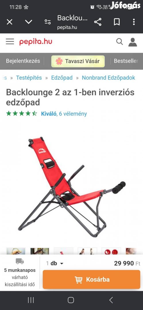 Eladó backlounge 2 az 1-bem edzőpad!