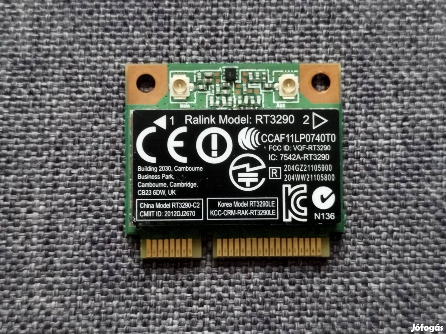 Eladó bontott alkatrész Ralink RT3290 wifi+bluetooth adapter