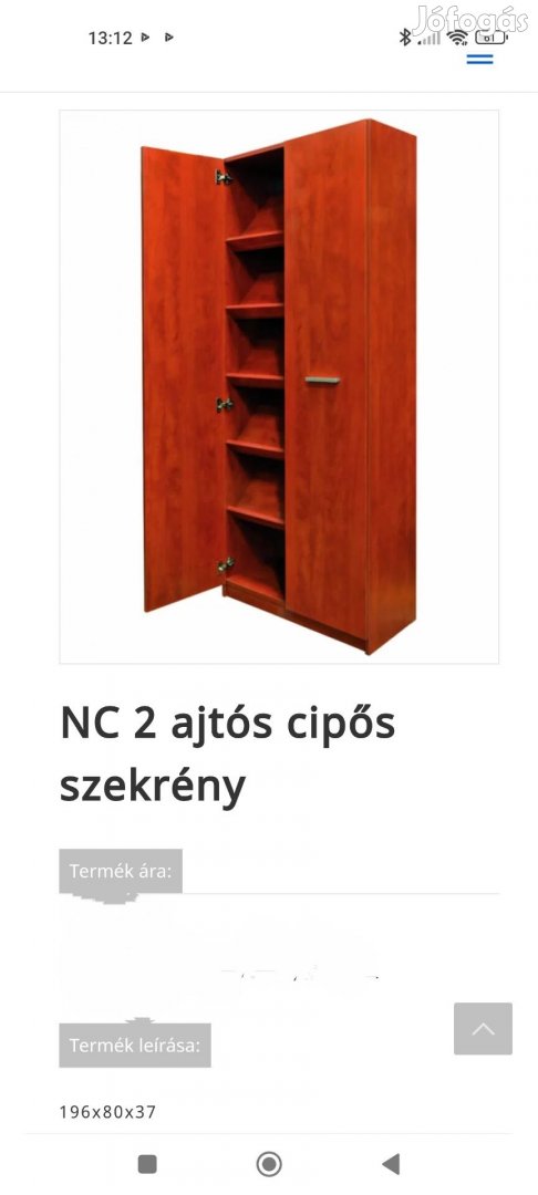 Eladó cipőszekrény