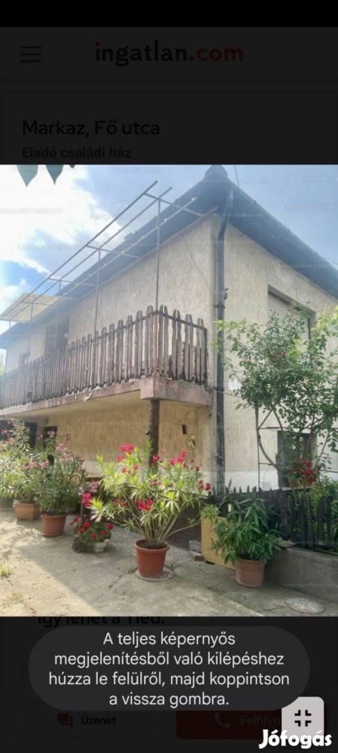 Eladó családi ház, Markaz