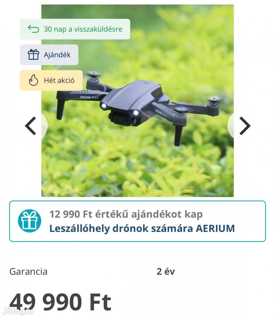 Eladó drón !!!!! Aerium E99 Pro 4K Dual Camera drón - 3 akkumulátor