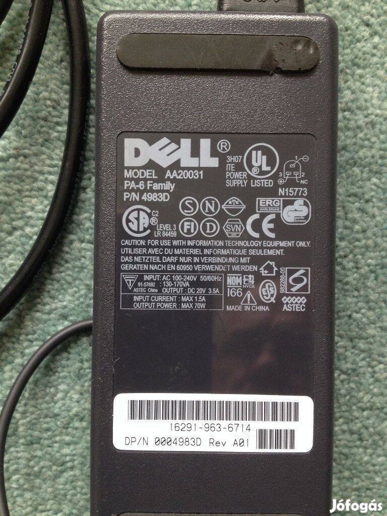 Eladó egy Dell AA20031 4983D típusú laptoptöltő