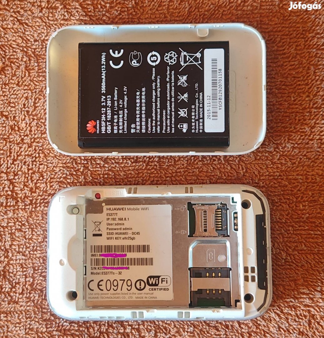 Eladó egy Huawei E5377T típusú router .