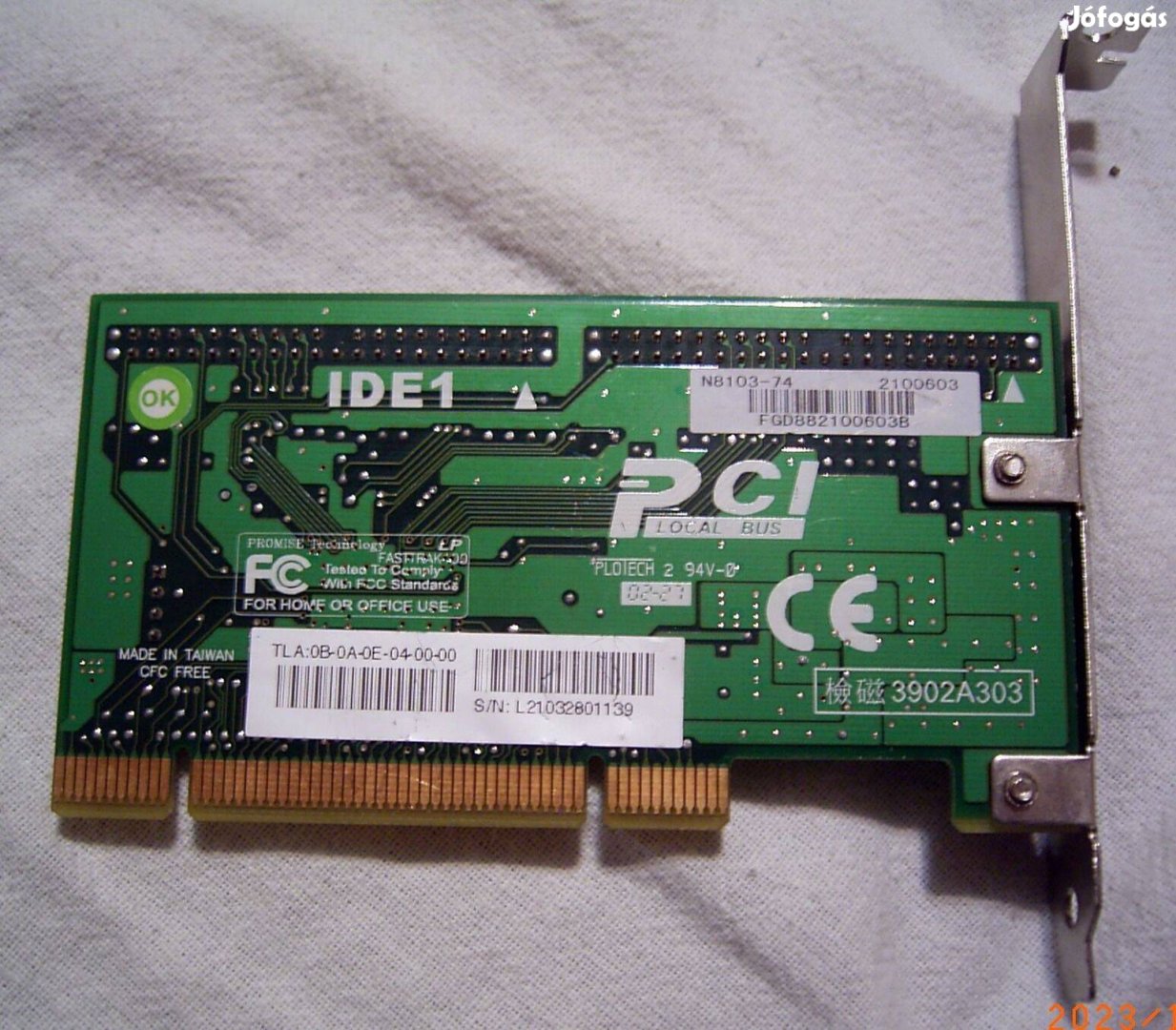 Eladó egy IDE / PATA RAID PCI-os kártya, Fasttrak100LP tipusú