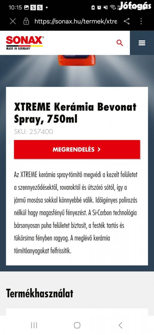 Eladó egy Sonax premium bőrápoló szett plusz egy kerámia bevonat spray