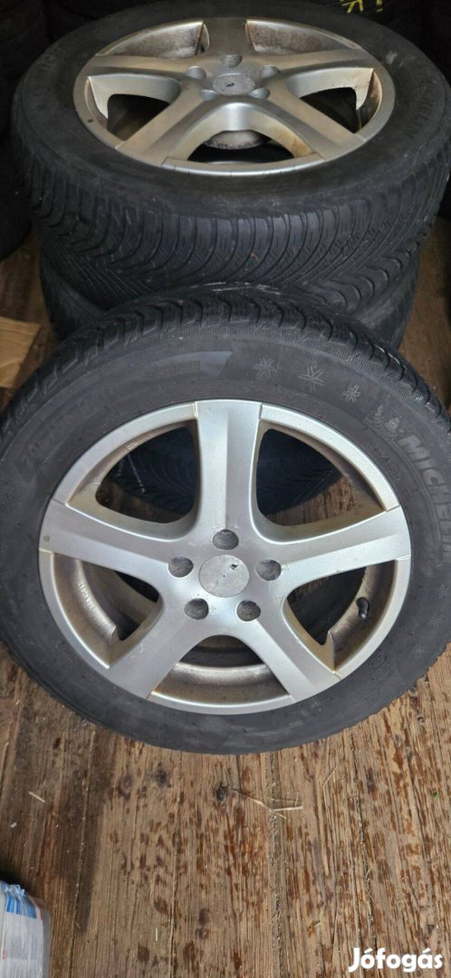 Eladó egy garnitúra 5x108 R16 Alufelik. 205/55 R16 Michelin téligum