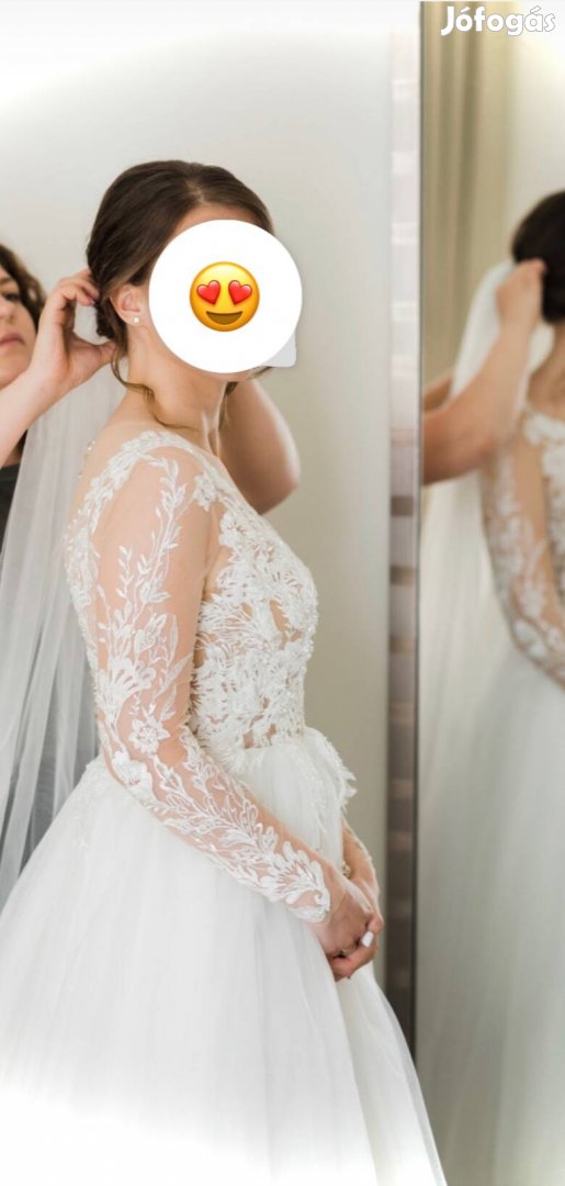 Eladó egy gyönyörű, egyedi, kézzel készült menyasszonyi