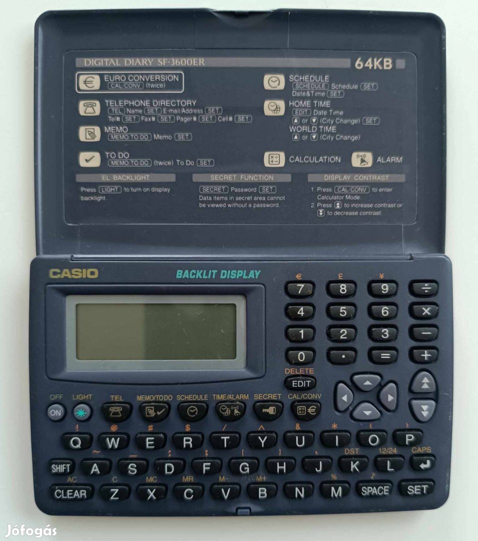 Eladó egy használt Casio Digital Diary SF-3600ER 64kb