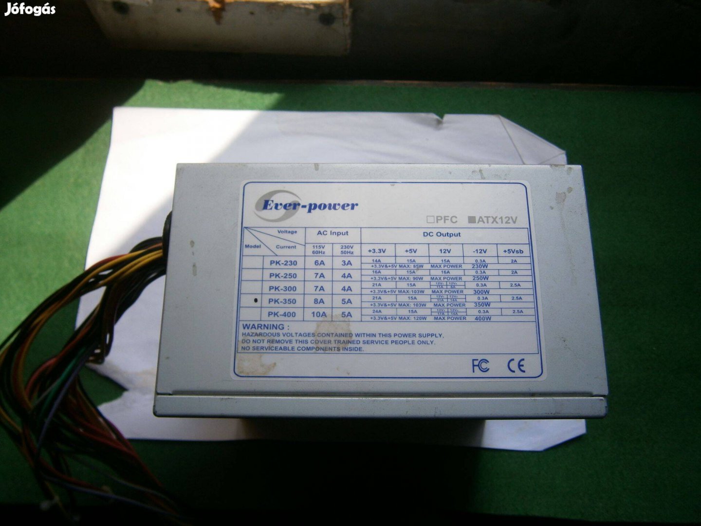 Eladó egy használt Ever-Power 350W-os PC tápegység