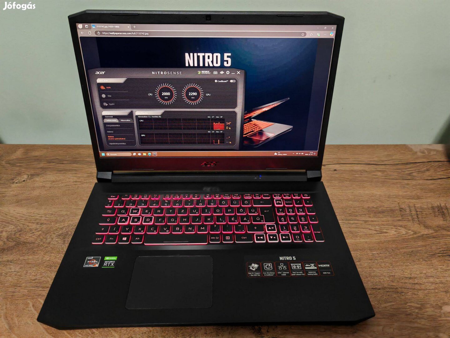 Eladó egy hibátlan, megkímélt állapotú 17"-os Acer Nitro 5 laptop