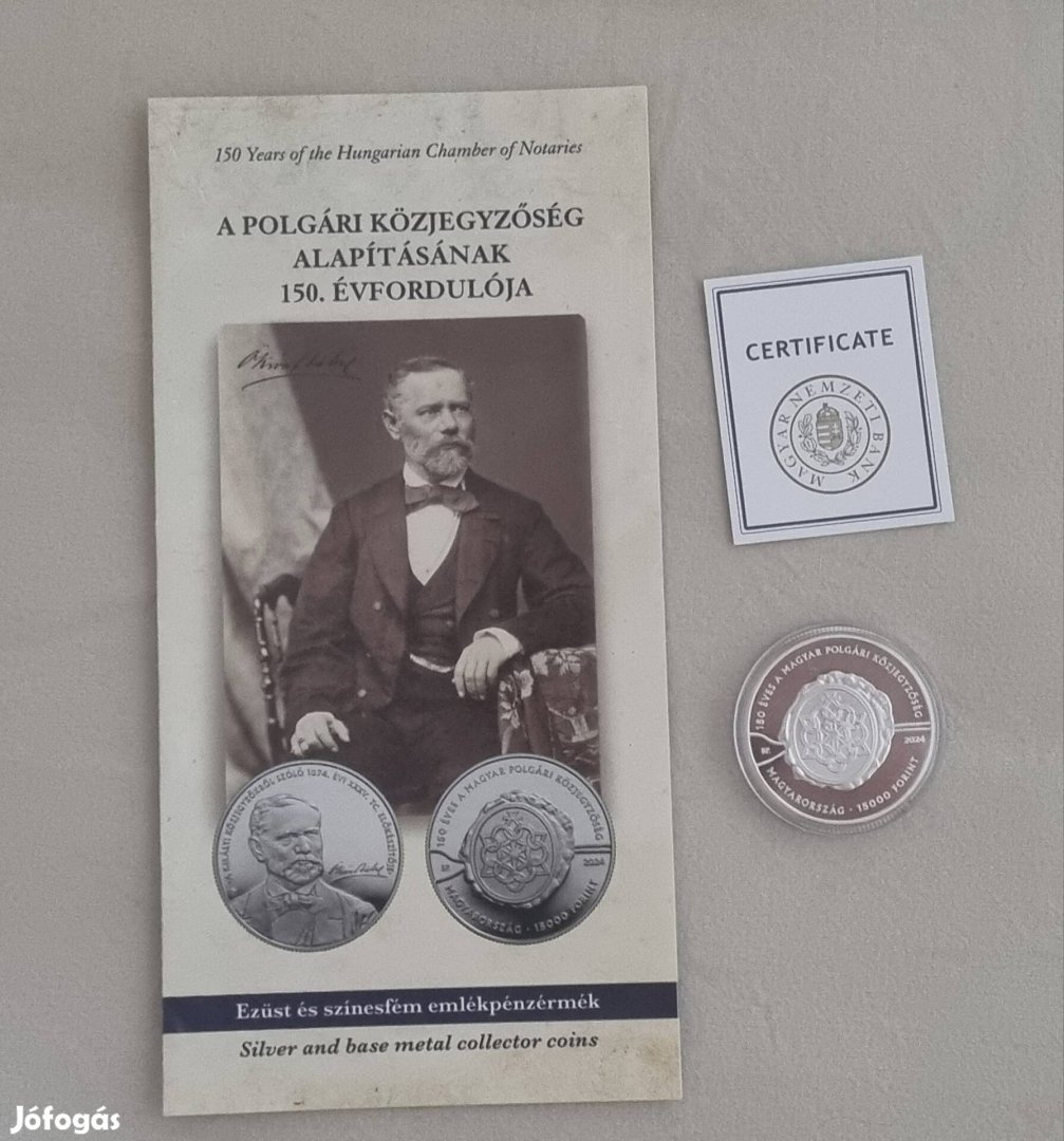 Eladó ezüst érme közjegyzőség alapítása