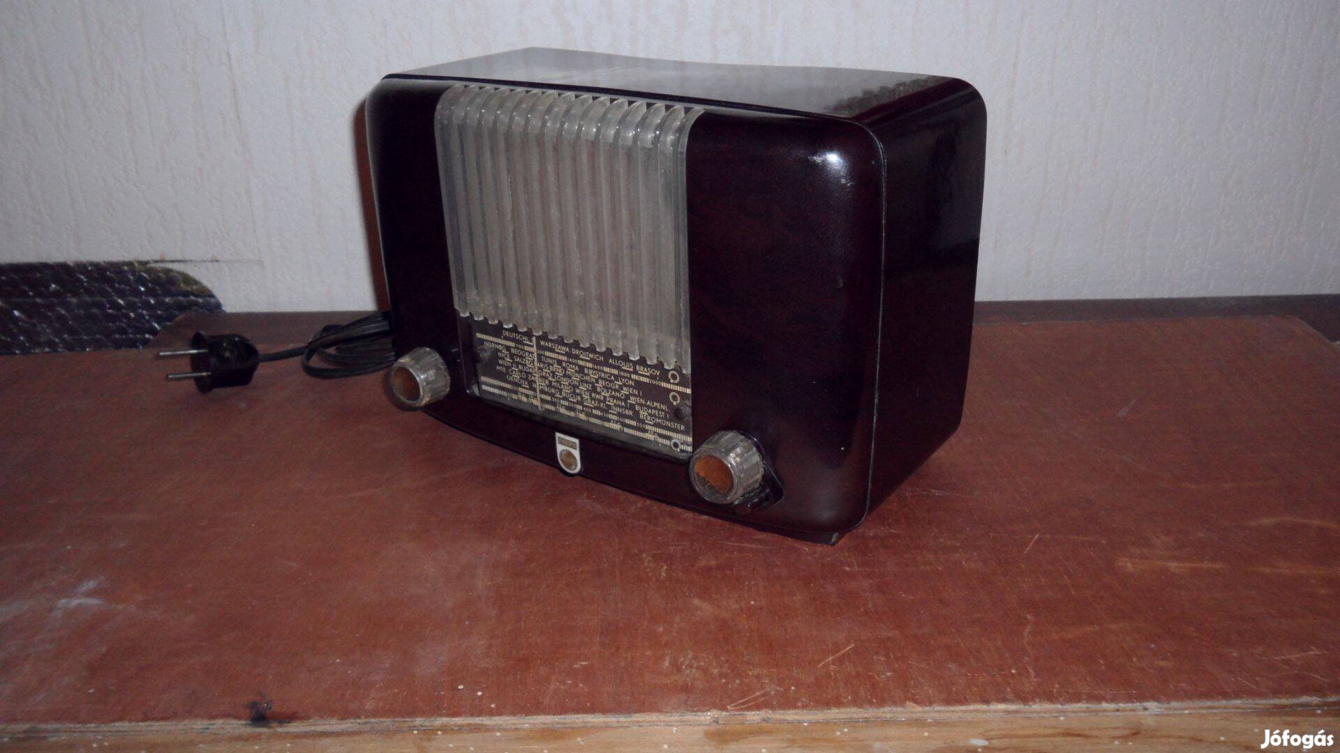 Eladó fenti karc mentes bakelit doboz hibátlan Philips rádió 1951/1958