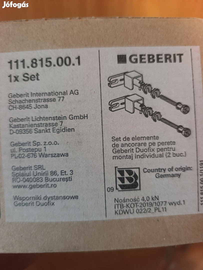 Eladó geberit falsík alatti tartályhoz rögzítő szett