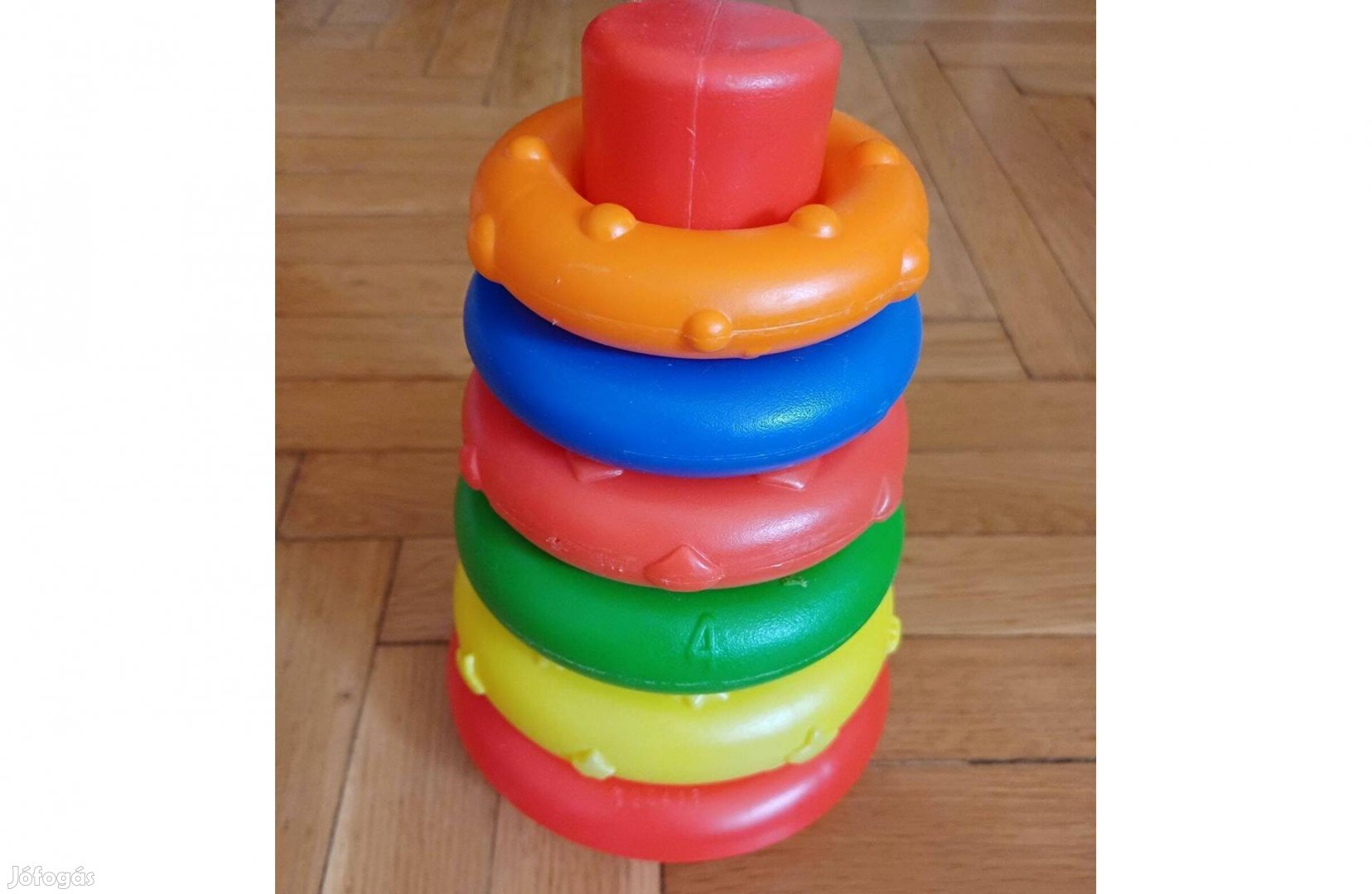 Eladó gyermekjáték, színes gyűrűtorony