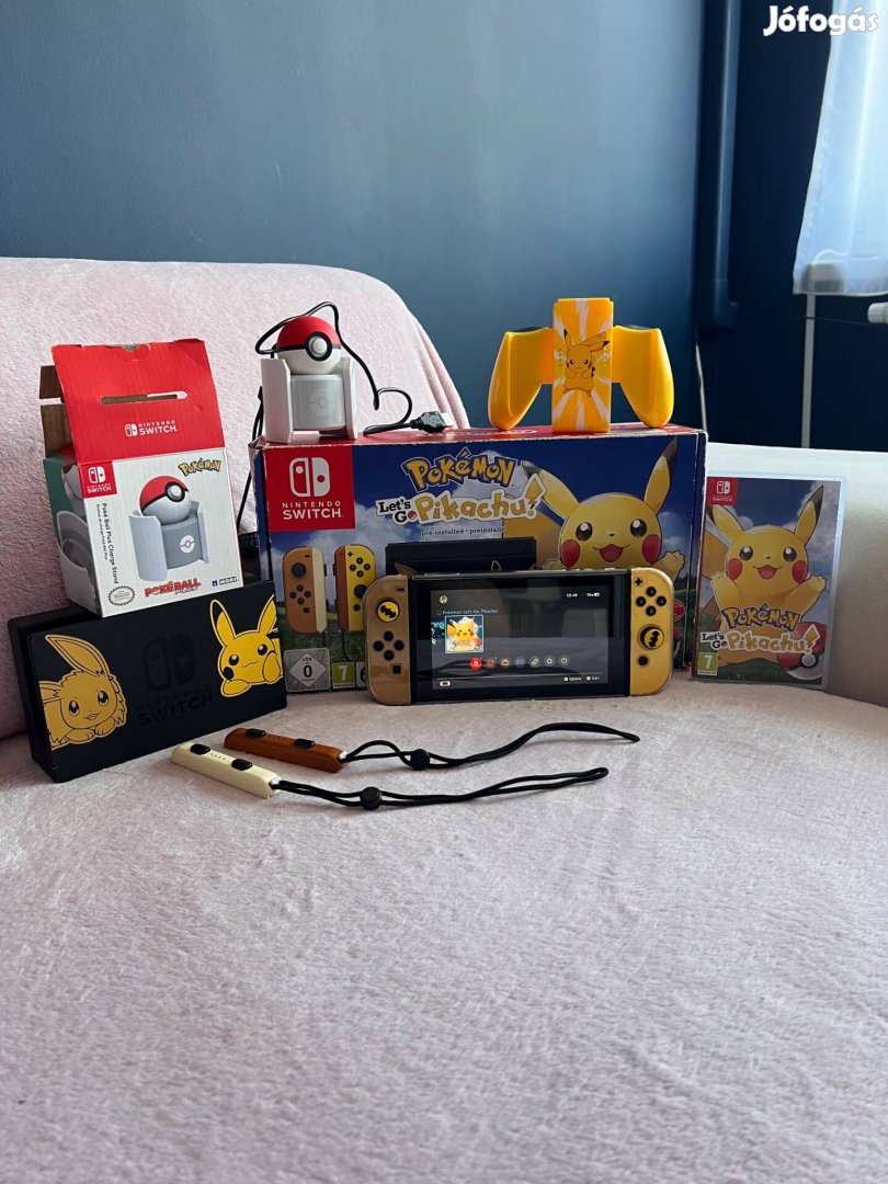 Eladó gyűjteményből kiemelt,Nintendo switch Pikachu szettem