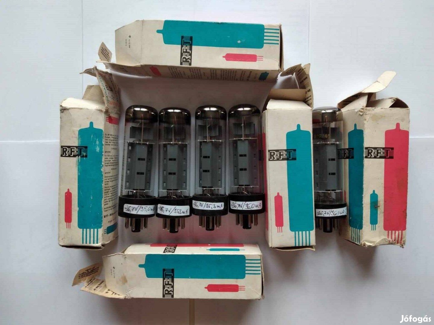 Eladó használt RFT EL34 quad szett elektroncső pót csővel