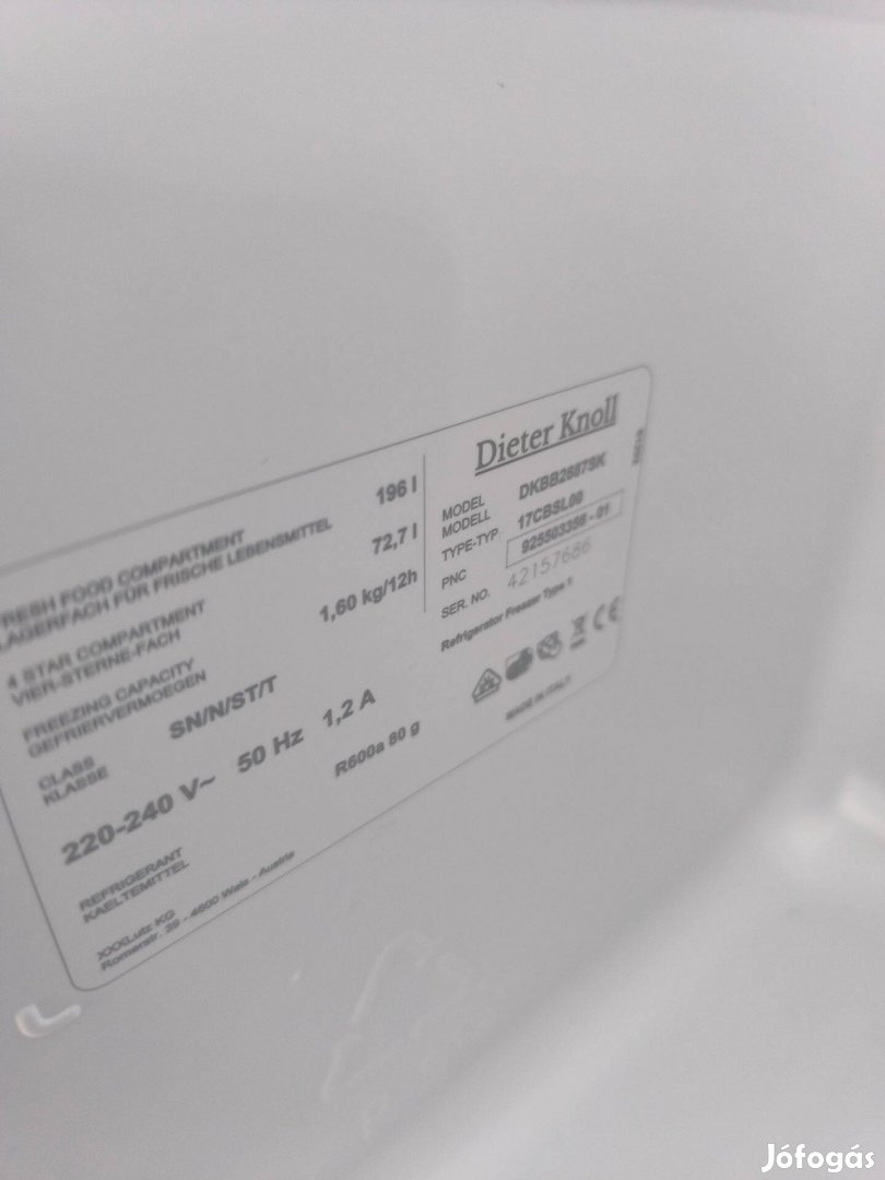 Eladó hűtő kombi Nagy új Dieter konoll colection