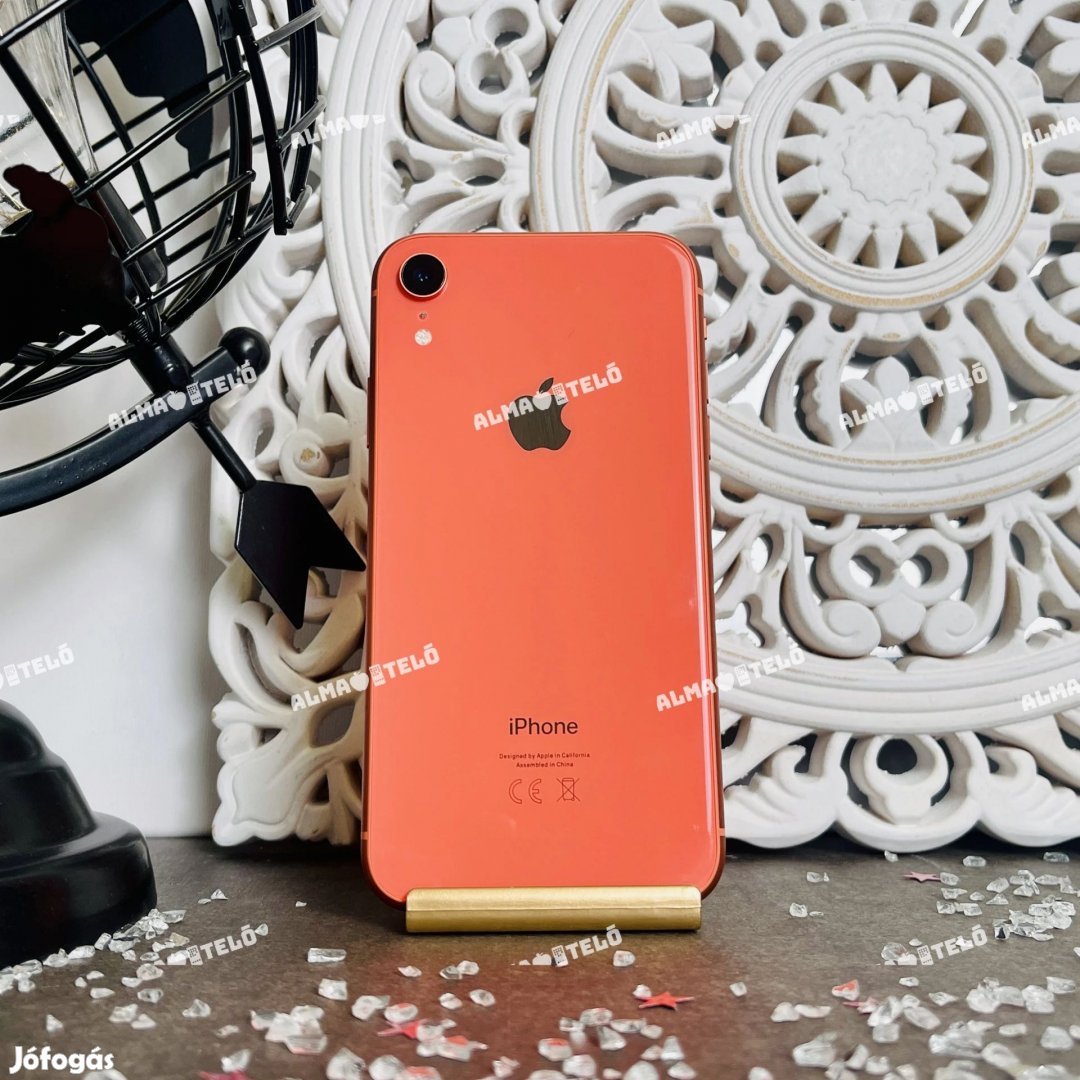 Eladó iPhone XR 256 GB Coral 100% akku, szép állapotú - 12 HÓ GARANCIA