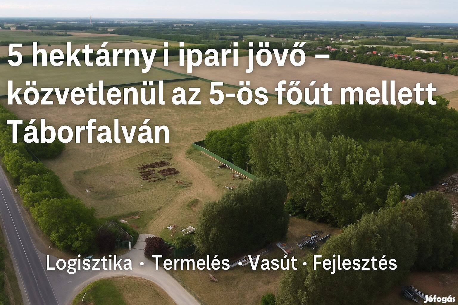 Eladó ipari fejlesztési telek Táborfalva, Pest megye