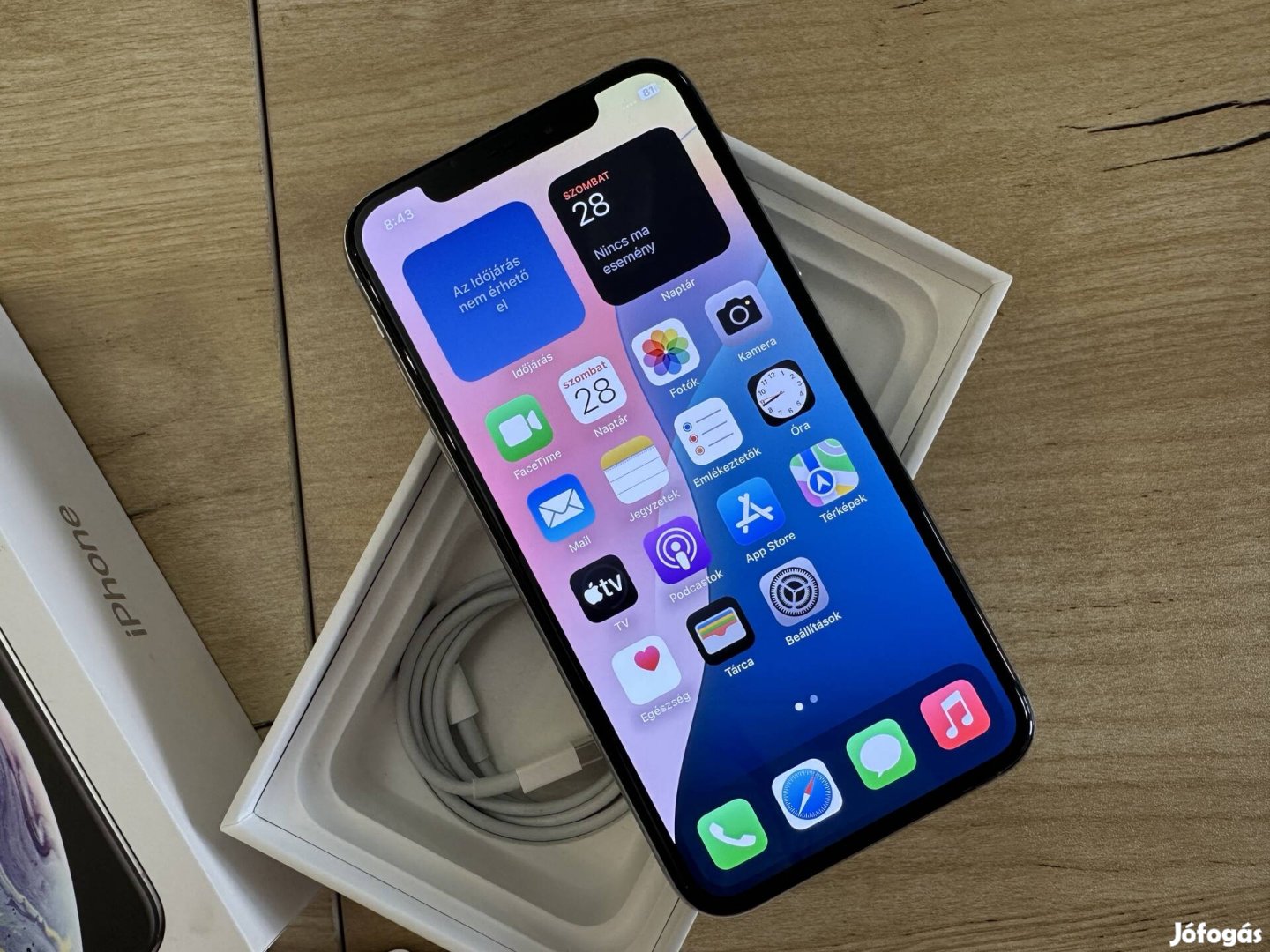 Eladó iphone Xs Silver, 64GB, Független, 79, No Faceid