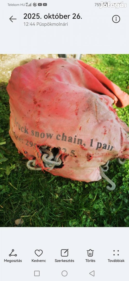 Eladó kamion hólánc 295 /60