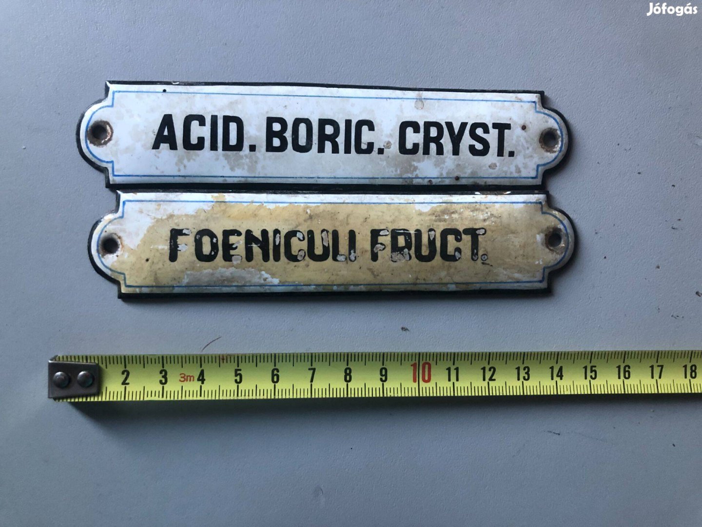 Eladó két darab zománc gyógyszer fiókfelirat