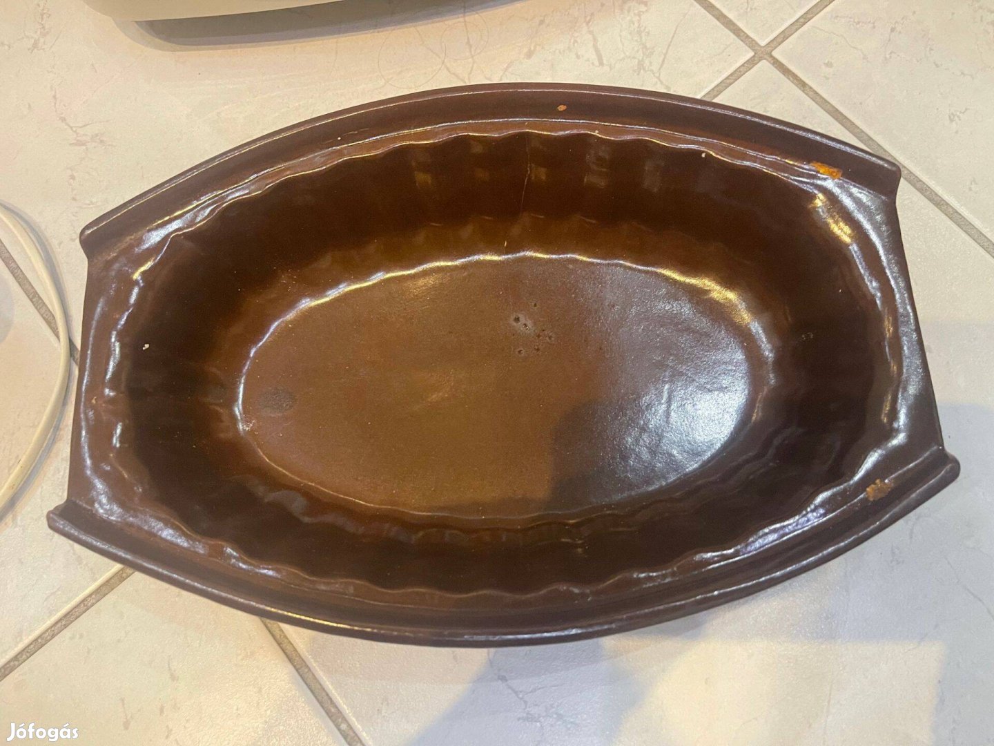 Eladó mázas kerámia sütőtál szép állapotban