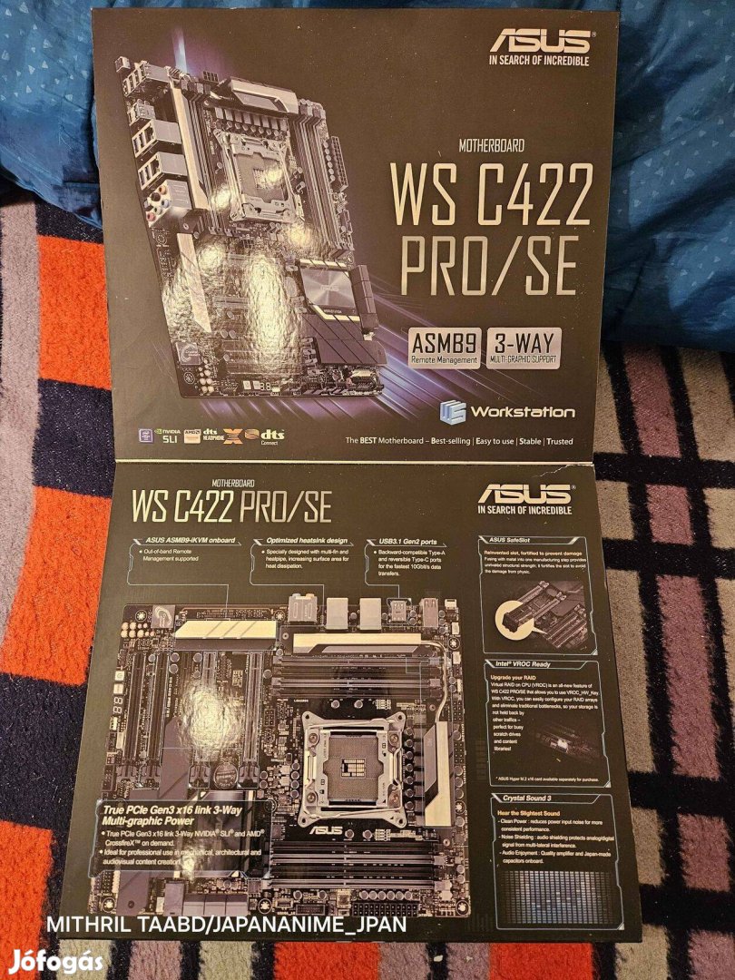 Elado minden tartozekaval egy bolti allapotu Asus WS C422