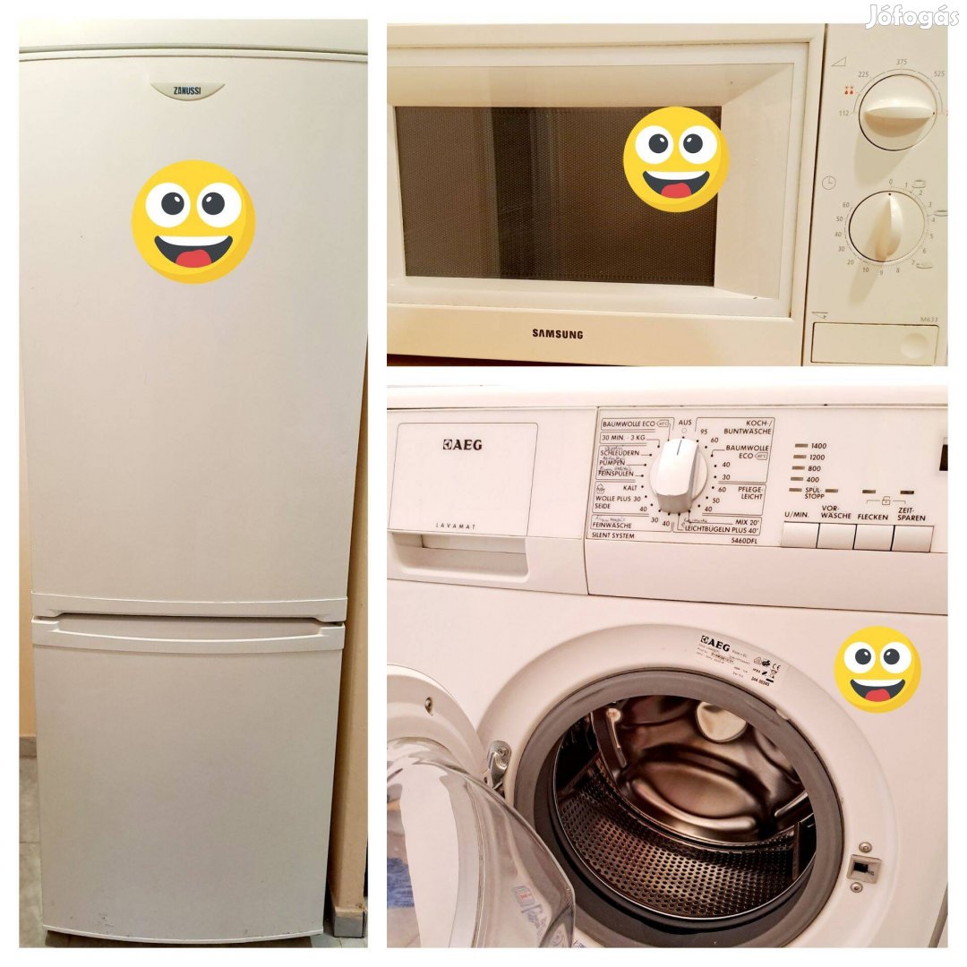 Eladó mosógép, hűtő, mikró