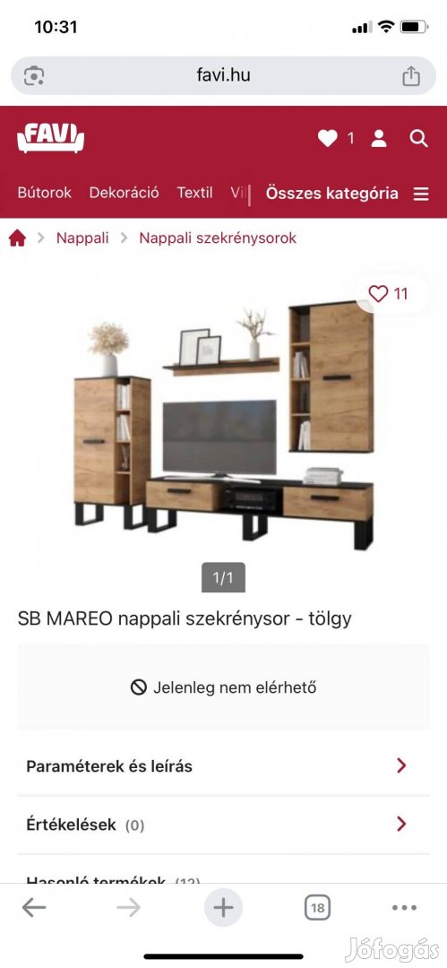 Eladó nappali bútor 