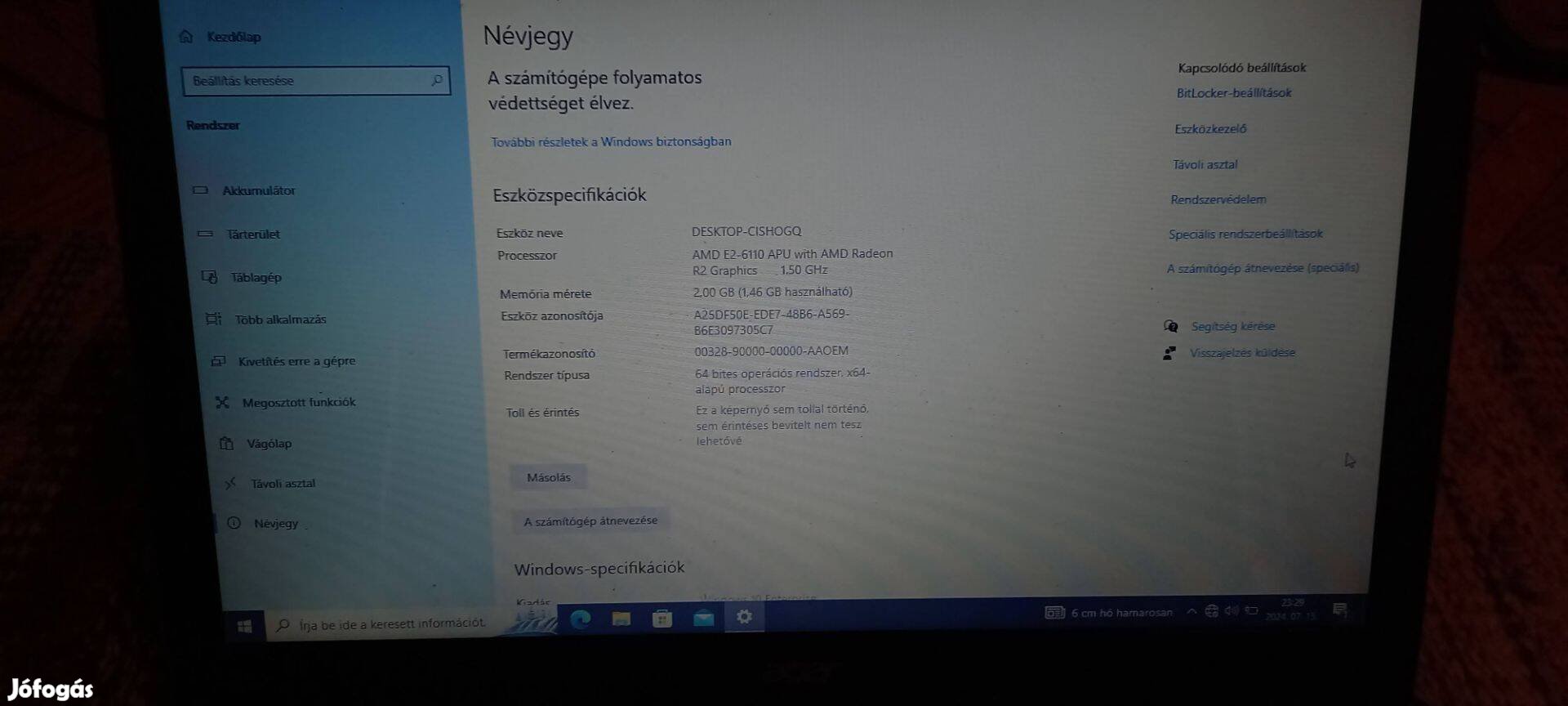 Eladó netezős, filmnézős laptop