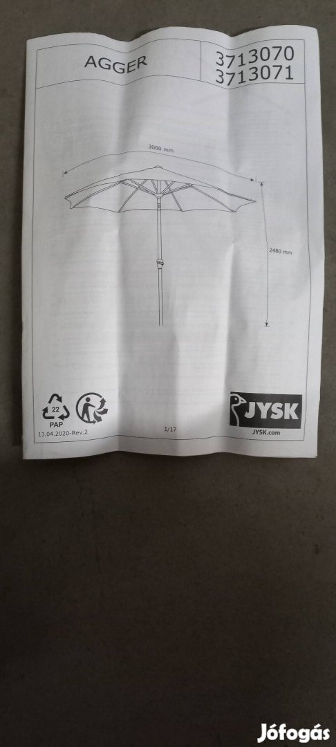Eladó óriás napernyő nagyon olcsón