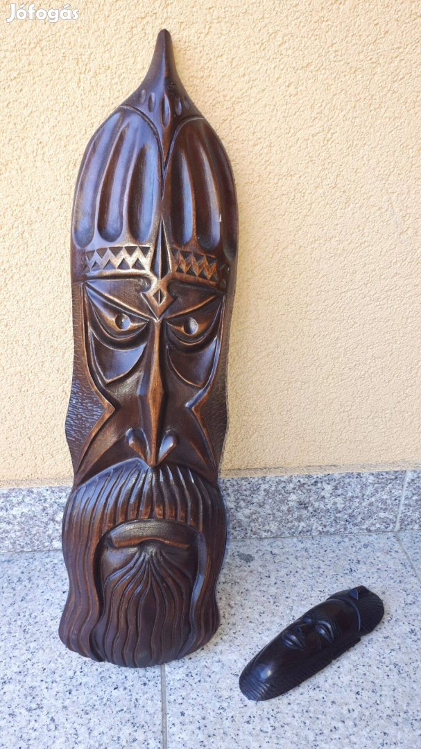 Eladó ősi harcos faragott fali maszk 60 cm