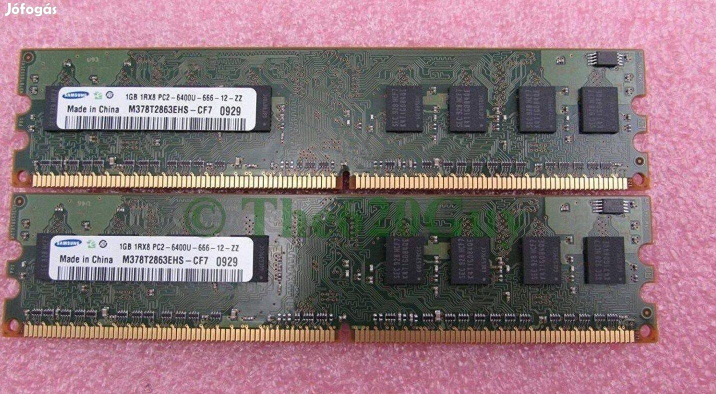 Eladó párban 2 x 1GB HP (Samsung) 2Rx8 PC2-6400U DDR2 PC memória