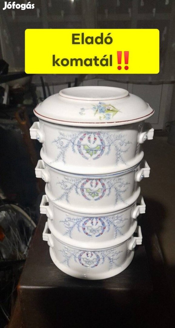 Eladó régi szép komatál, porcelán ételhordó