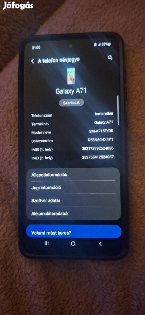 Eladó samsung galaxy a71