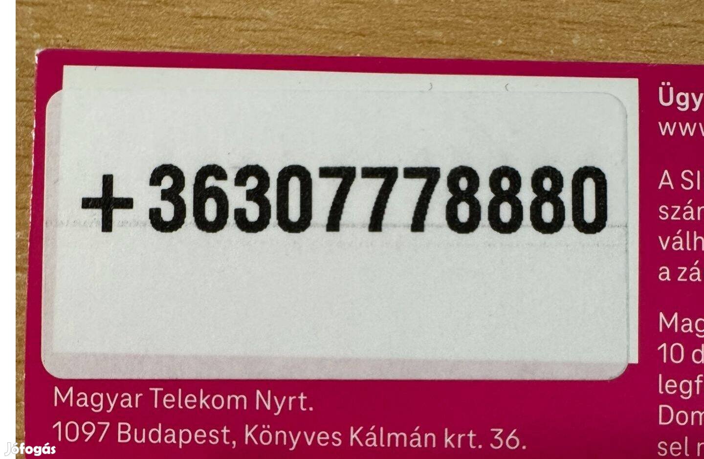 Eladó szép szám, Telekomos 06(harminc)777-8880