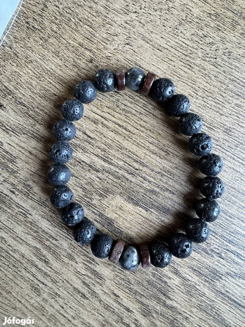 Eladó tibeti holdkő és lávakő karkötő