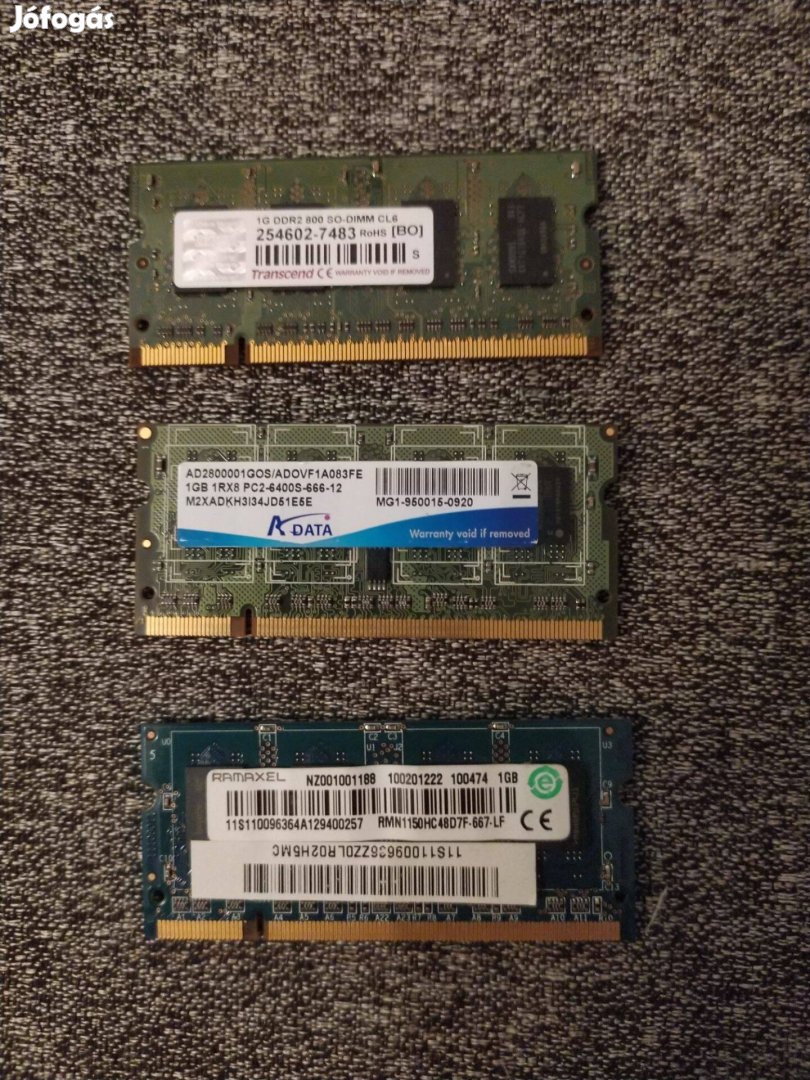 Eladó többféle 1GB-os ddr2 sodimm laptop memória