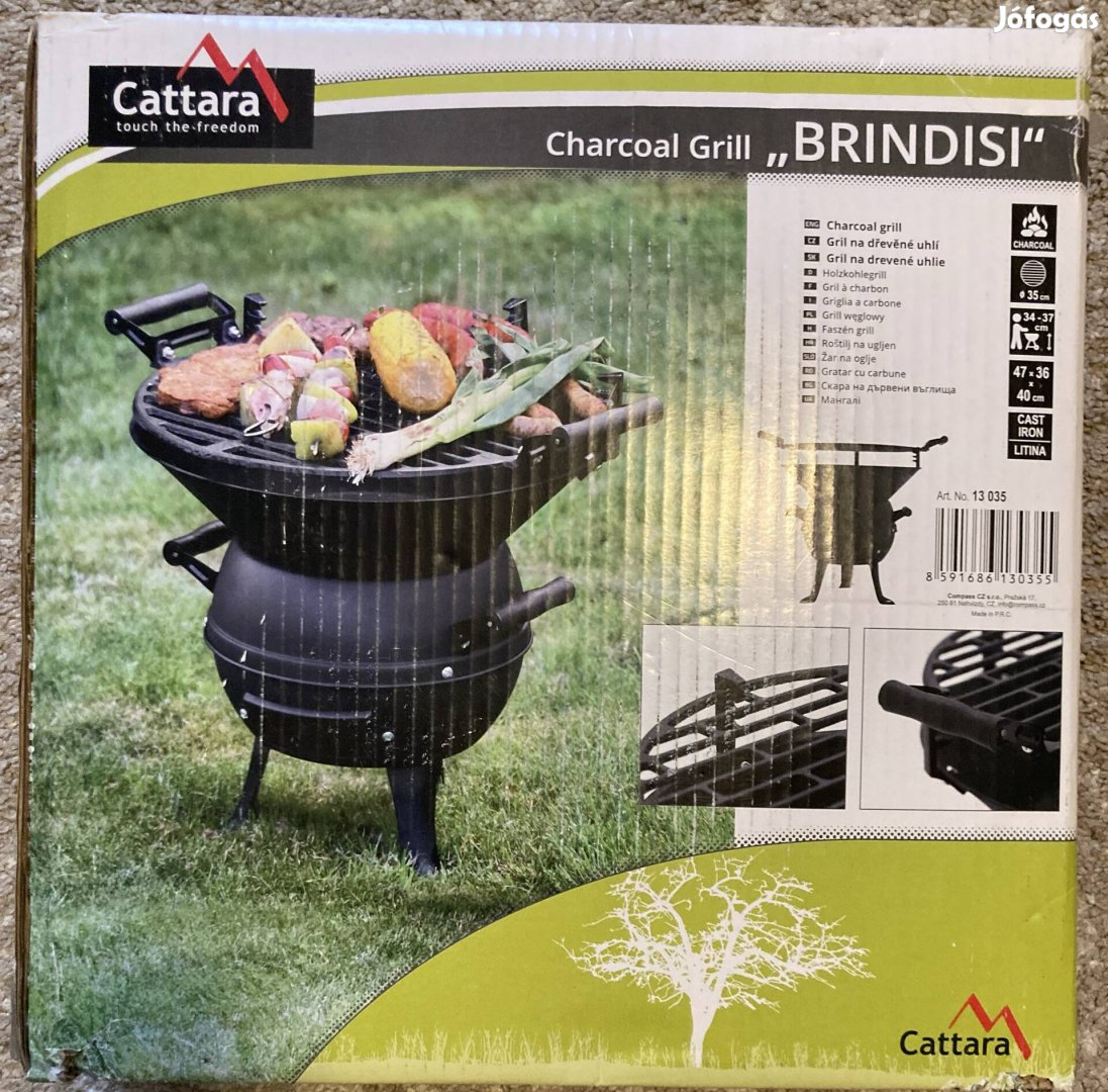 Eladó új Cattara 35 cm átmérőjű faszén grill