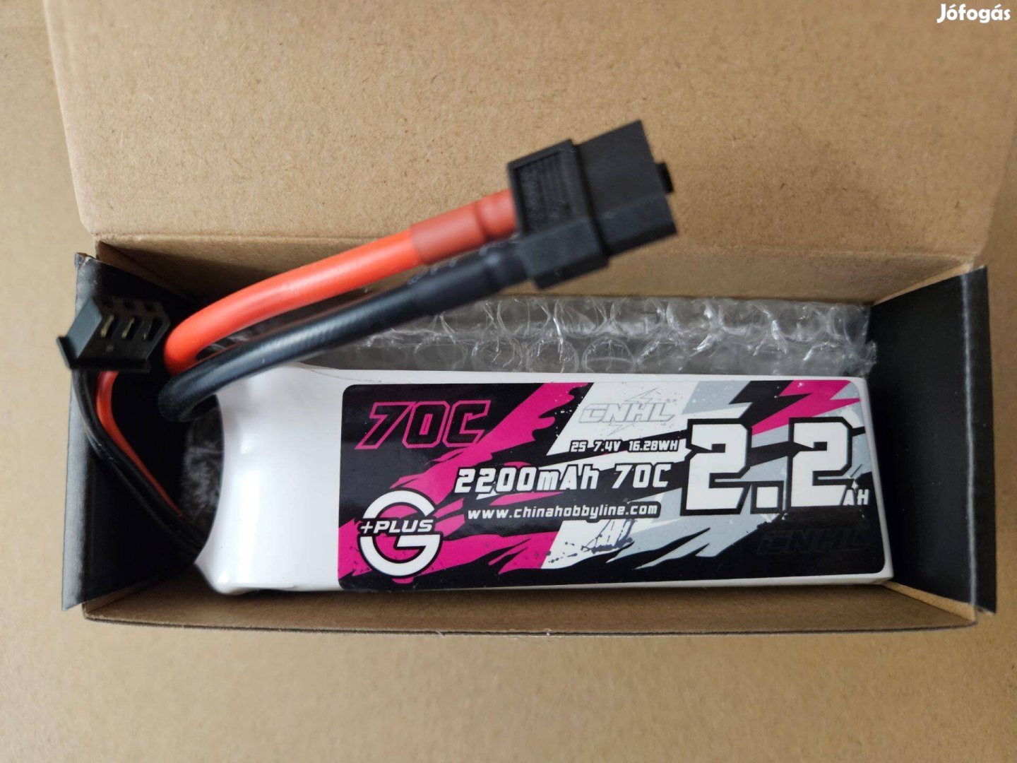 Eladó új Cnhl 2200mAh 7.4V 2S Lipo Battery 70C XT60 Plug