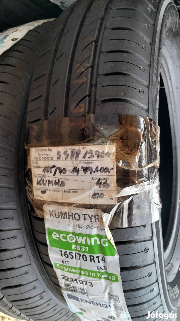 Eladó új Kumho 165/70R14 nyári gumiabroncsok 