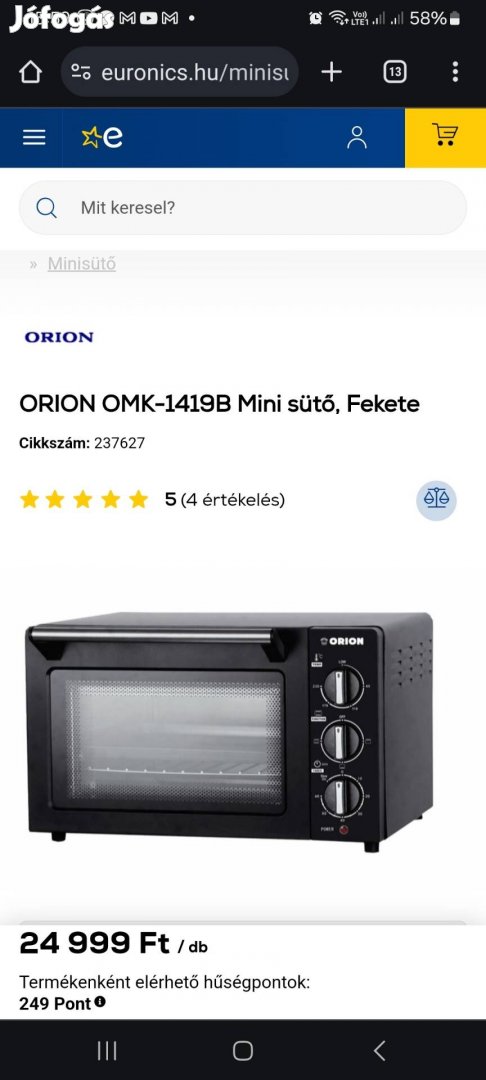 Eladó új Orion grillsütő